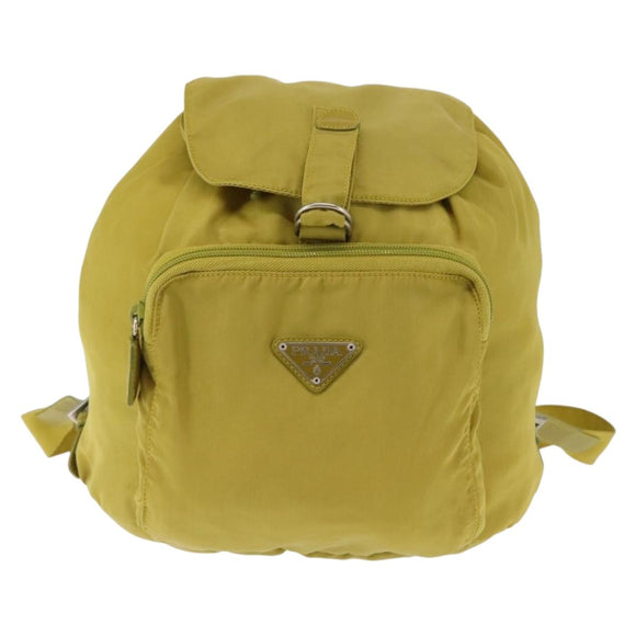 PRADA Backpack Nylon Green Silver Auth BA5656