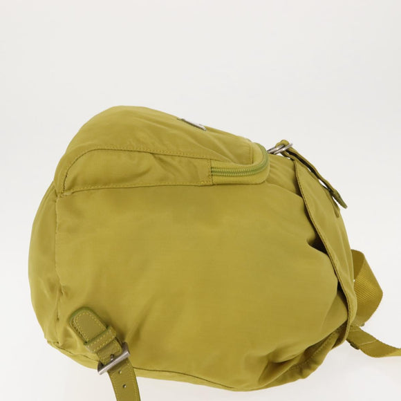 PRADA Backpack Nylon Green Silver Auth BA5656