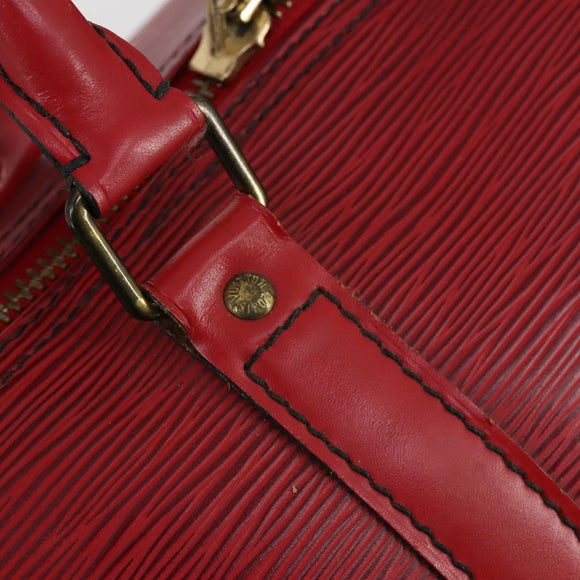 LOUIS VUITTON Epi Keepall 45 Boston Bag Red M42977 LV Auth BA5659