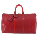 LOUIS VUITTON Epi Keepall 45 Boston Bag Red M42977 LV Auth BA5659-13