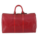 LOUIS VUITTON Epi Keepall 45 Boston Bag Red M42977 LV Auth BA5659-2