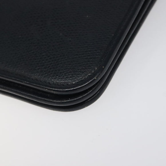 Christian Dior Chain Shoulder Bag Leather Navy Gold Auth BA567