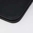 Christian Dior Chain Shoulder Bag Leather Navy Gold Auth BA567-16