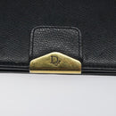 Christian Dior Chain Shoulder Bag Leather Navy Gold Auth BA567-18