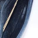 Christian Dior Chain Shoulder Bag Leather Navy Gold Auth BA567-11