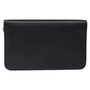 Christian Dior Chain Shoulder Bag Leather Navy Gold Auth BA567-2