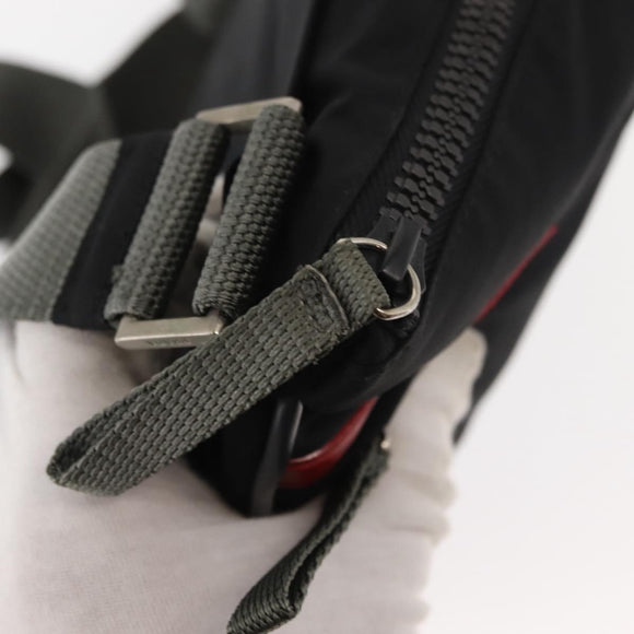PRADA Sports Shoulder Bag Nylon Black Silver Auth BA5671