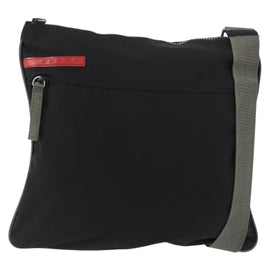 PRADA Sports Shoulder Bag Nylon Black Silver Auth BA5671