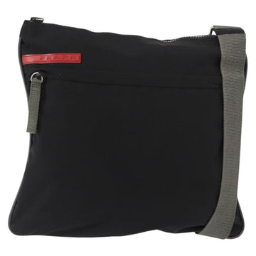 PRADA Sports Shoulder Bag Nylon Black Silver Auth BA5671
