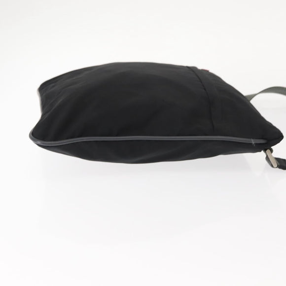 PRADA Sports Shoulder Bag Nylon Black Silver Auth BA5671