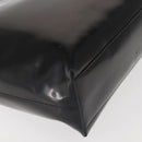 PRADA Hand Bag Leather plastic Black Silver Auth BA5672-9