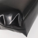 PRADA Hand Bag Leather plastic Black Silver Auth BA5672-15