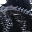 PRADA Hand Bag Leather plastic Black Silver Auth BA5672-10