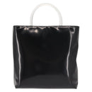 PRADA Hand Bag Leather plastic Black Silver Auth BA5672-13