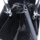 PRADA Hand Bag Leather plastic Black Silver Auth BA5672-21
