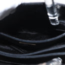 PRADA Hand Bag Leather plastic Black Silver Auth BA5672-23