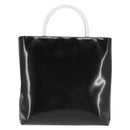 PRADA Hand Bag Leather plastic Black Silver Auth BA5672-2