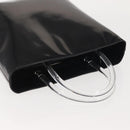 PRADA Hand Bag Leather plastic Black Silver Auth BA5672-6