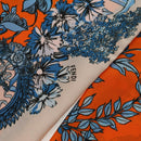 FENDI Maxi Rappy Scarf Silk Orange Auth BA5678M-10