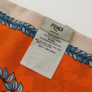 FENDI Maxi Rappy Scarf Silk Orange Auth BA5678M-11