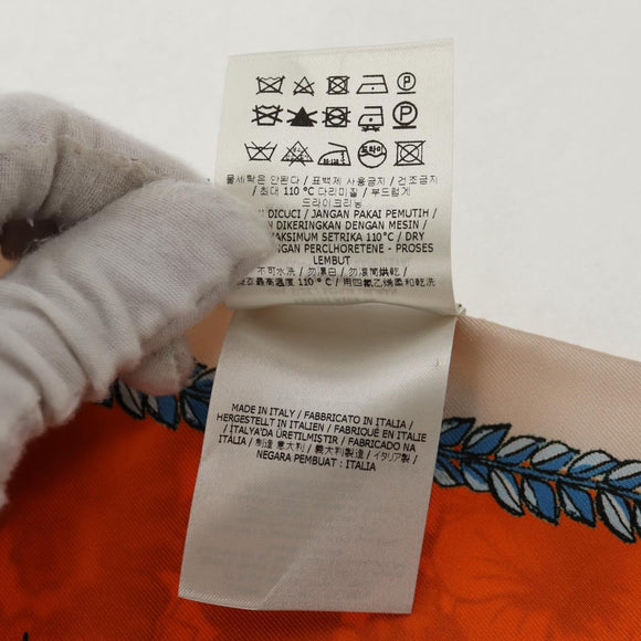 FENDI Maxi Rappy Scarf Silk Orange Auth BA5678M
