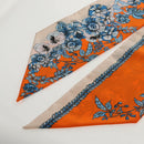 FENDI Maxi Rappy Scarf Silk Orange Auth BA5678M-3