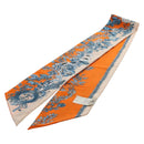 FENDI Maxi Rappy Scarf Silk Orange Auth BA5678M-6