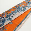 FENDI Maxi Rappy Scarf Silk Orange Auth BA5678M-8