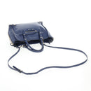 BALENCIAGA Paper Mini Hand Bag Leather 2way Blue Silver 357333 Auth BA5681V-9