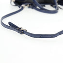 BALENCIAGA Paper Mini Hand Bag Leather 2way Blue Silver 357333 Auth BA5681V-10