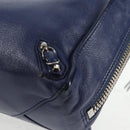 BALENCIAGA Paper Mini Hand Bag Leather 2way Blue Silver 357333 Auth BA5681V-17