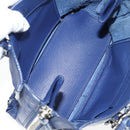 BALENCIAGA Paper Mini Hand Bag Leather 2way Blue Silver 357333 Auth BA5681V-11