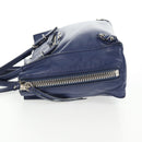 BALENCIAGA Paper Mini Hand Bag Leather 2way Blue Silver 357333 Auth BA5681V-3