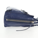BALENCIAGA Paper Mini Hand Bag Leather 2way Blue Silver 357333 Auth BA5681V-4