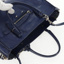 BALENCIAGA Paper Mini Hand Bag Leather 2way Blue Silver 357333 Auth BA5681V-6