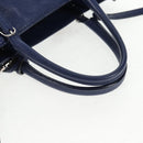 BALENCIAGA Paper Mini Hand Bag Leather 2way Blue Silver 357333 Auth BA5681V-7