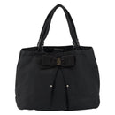 Salvatore Ferragamo Vala Hand Bag Leather Black Gold Auth BA5683-13