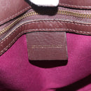BURBERRY Nova Check Tote Bag Wool Leather Green Brown Auth BA5684-16