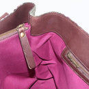 BURBERRY Nova Check Tote Bag Wool Leather Green Brown Auth BA5684-19