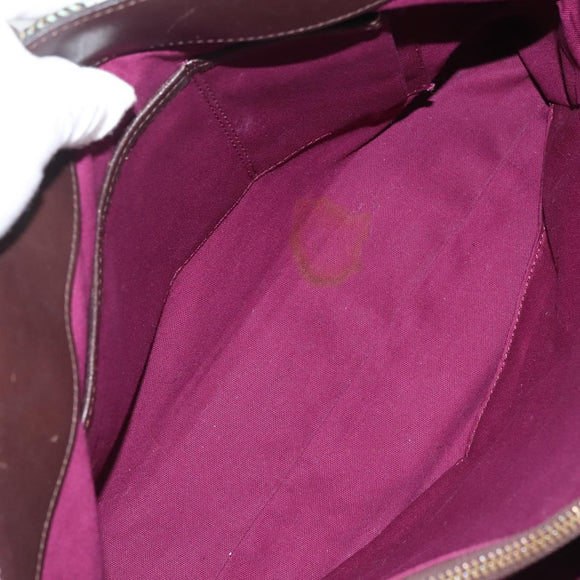 BURBERRY Nova Check Tote Bag Wool Leather Green Brown Auth BA5684