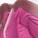 BURBERRY Nova Check Tote Bag Wool Leather Green Brown Auth BA5684-22