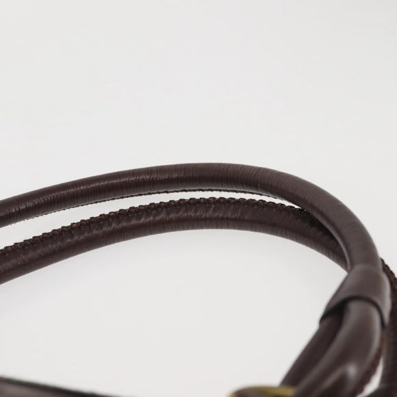 BURBERRY Nova Check Tote Bag Wool Leather Green Brown Auth BA5684