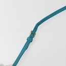 PRADA Hand Bag Nylon 2way Turquoise Blue Gold Auth BA5686-9