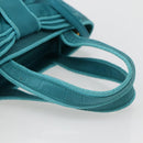 PRADA Hand Bag Nylon 2way Turquoise Blue Gold Auth BA5686-7