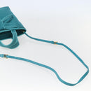 PRADA Hand Bag Nylon 2way Turquoise Blue Gold Auth BA5686-8