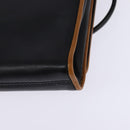 CELINE Shoulder Bag Leather Black Gold Auth BA5688-17