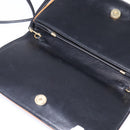 CELINE Shoulder Bag Leather Black Gold Auth BA5688-9