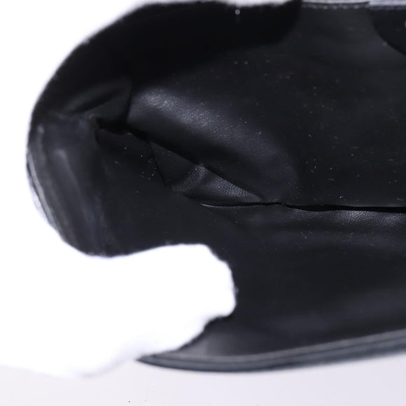 CELINE Shoulder Bag Leather Black Gold Auth BA5688