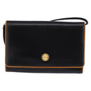 CELINE Shoulder Bag Leather Black Gold Auth BA5688-13