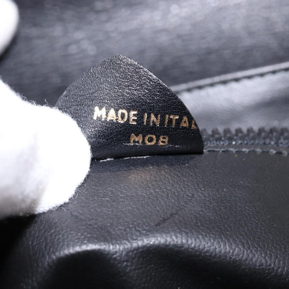 CELINE Shoulder Bag Leather Black Gold Auth BA5688